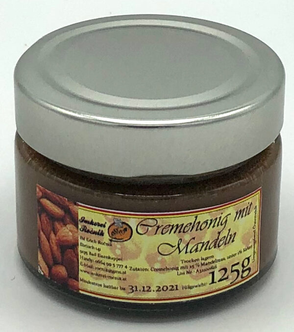 Cremehonig mit Mandeln 125g – Bild 2