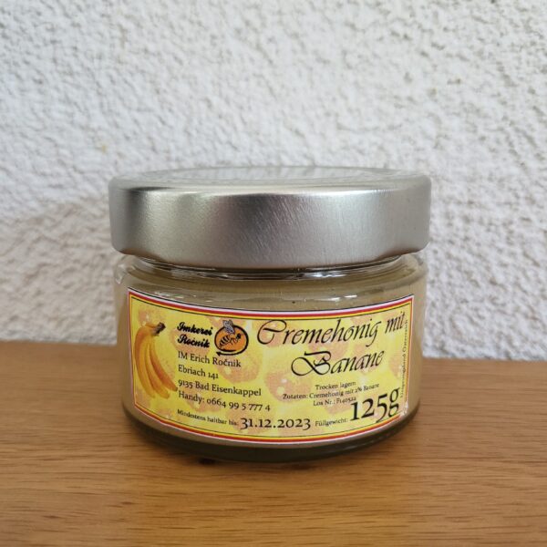 Cremehonig mit Banane125g - AUSVERKAUFT